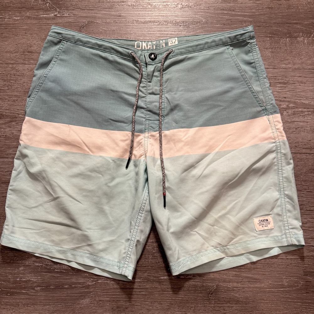 Katin Board‎ Shorts Mens 32 Blue Stanley Hybrid Retro Surf Outdoor Drawstring